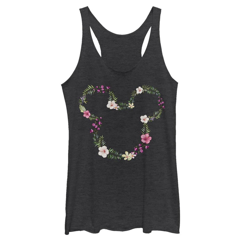 Junior's Disney Floral Mickey Tank Top