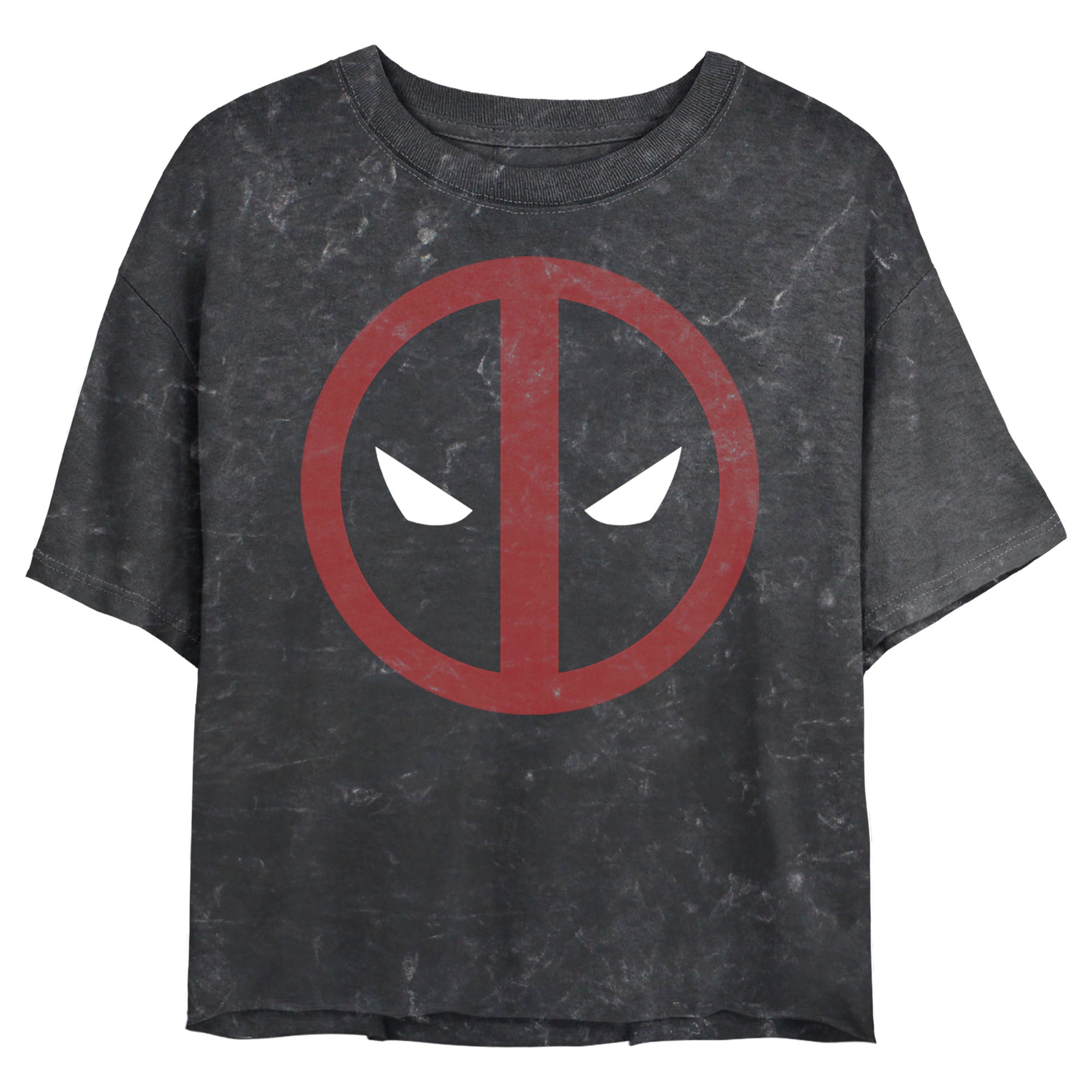 Junior's Marvel Deadpool Straightaway Mineral Wash Crop Top