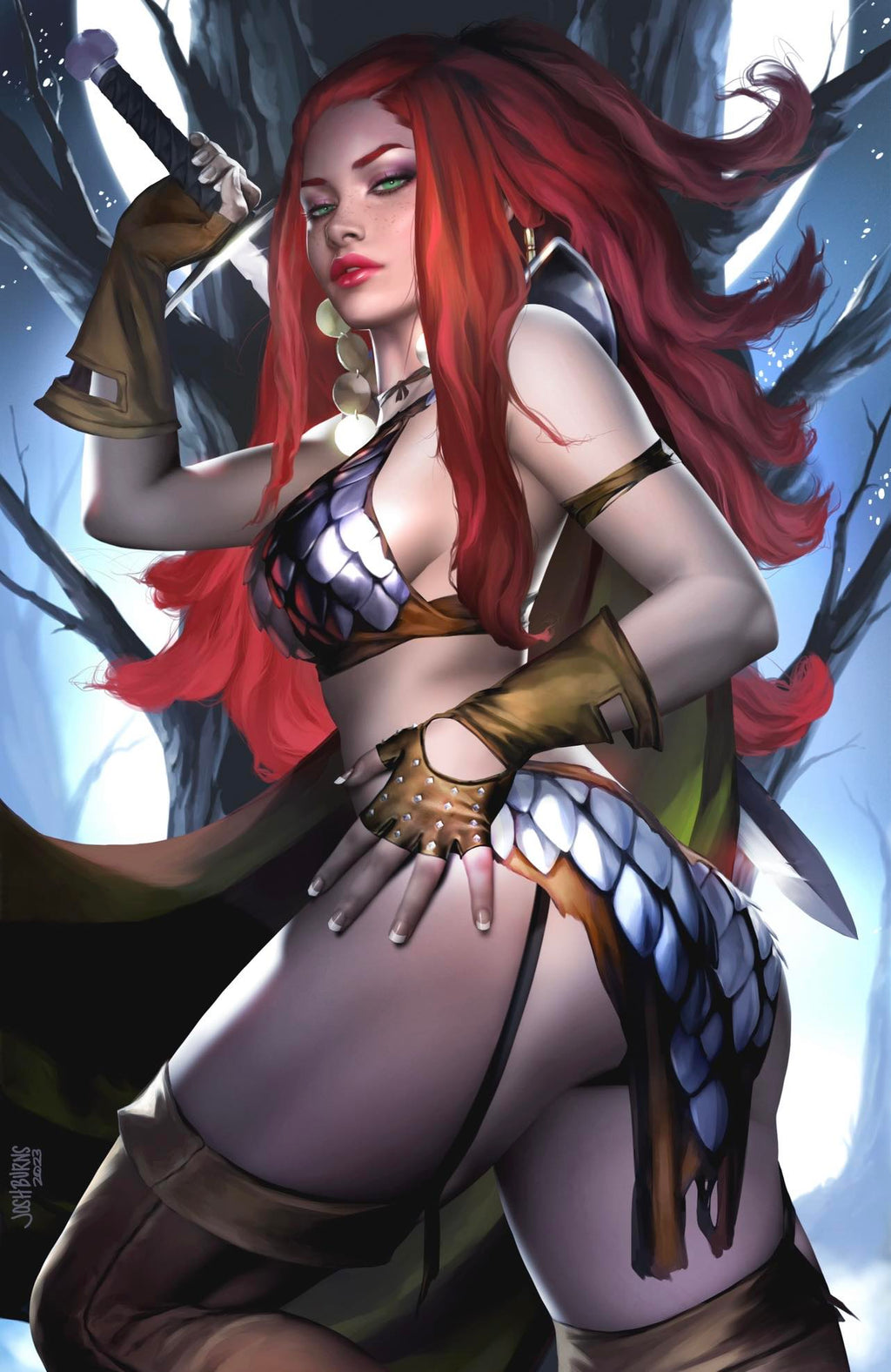RED SONJA #8 (JOSH BURNS EXCLUSIVE VIRGIN VARIANT A & B SET) ~ Dynamite